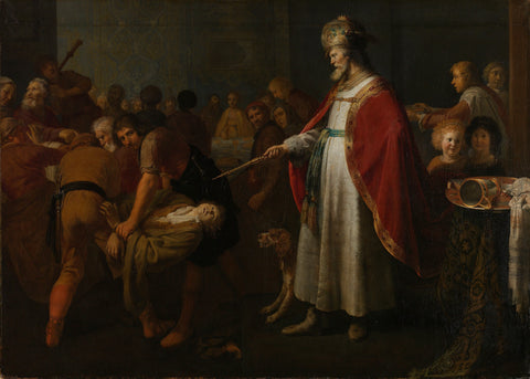 The Parable of the Unworthy Wedding Guest, Jacob Adriaensz. Backer (attributed to), 1630 - 1651 Canvas Print