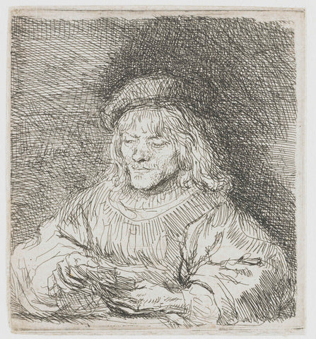 The Card-player, Rembrandt van Rijn, 1641 Canvas Print