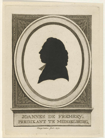 Silhouette portrait of Joannes de Fremery, George Kockers, 1793 Canvas Print