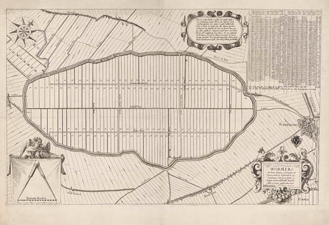 Map with the lots of the Wormer, Laurens van Teylingen, 1668 Canvas Print