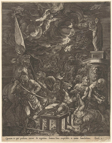 The Torture of Saint Laurentius, Cornelis Cort, in or after 1571 Canvas Print