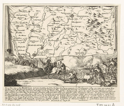 Battle of Brihuega in Castile, 1710, Pieter Schenk (I), 1710 Canvas Print