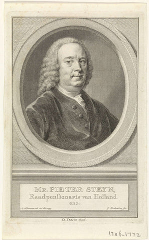 Portret van Pieter Steijn, Jacob Houbraken, 1759 Canvas Print