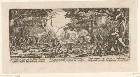 Peasants take revenge on soldiers, Jacques Callot, 1677 - 1690 Canvas Print