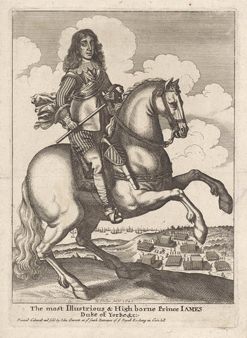 Equestrian portrait of James II, King of England and Scotland, Wenceslaus Hollar, 1673 - in or before 1720 Canvas Print