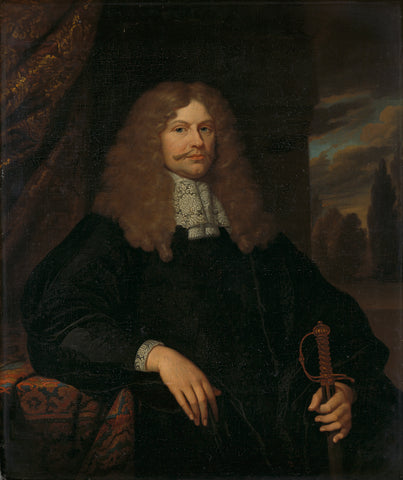 Portrait of Cornelis Backer (1633-81), councillor, alderman, and colonel of the Amsterdam militia, Caspar Netscher, 1660 - 1684 Canvas Print