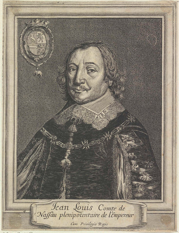 Portrait of John Louis, Count of Nassau-Hadamar, anonymous, 1610 - 1699 Canvas Print