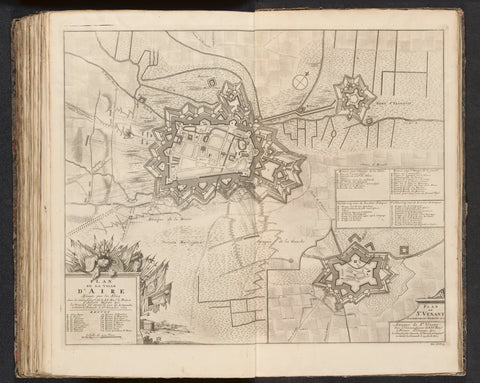 Map of the Siege of Aire, 1710, Pieter van Call (II), 1729 Canvas Print