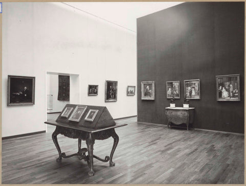 Room with paintings, a table and a cupboard, 1957 Canvas Print