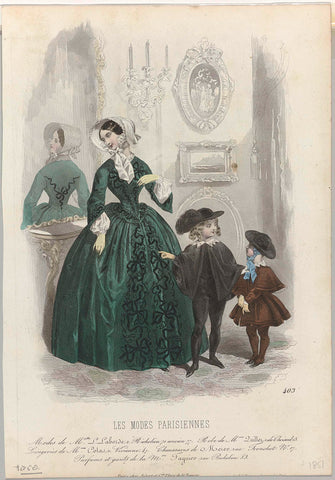 Les Modes Parisiennes, 1851, No. 403 : Modes de Melle L Labord (...), Montaut d'Oleron. Gabriel Xavier, 1851 Canvas Print