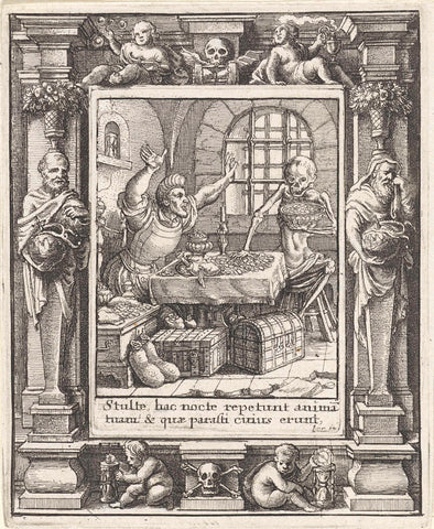 The Rich Man and Death, Wenceslaus Hollar, 1651 Canvas Print