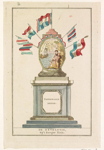 De Revolutie, decoration on the Koningsplein, 1795, Noach van der Meer (II) (possibly), 1795 Canvas Print