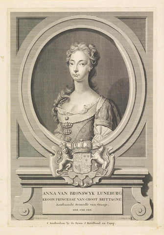 Portret van Anna van Hannover, Jan Caspar Philips, 1733 Canvas Print