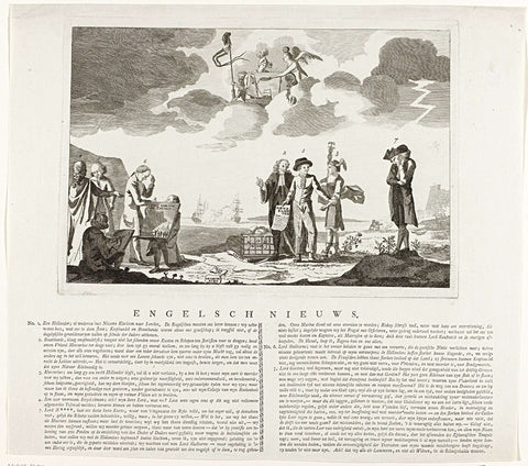 Cartoon on the British domestic problems and the relationship with Holland, ca. 1780, anonymous, 1780 Canvas Print