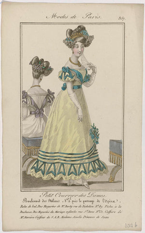 Petit Courrier des Dames, 1826, No. 357 : Robe de bal (...), anonymous, 1826 Canvas Print