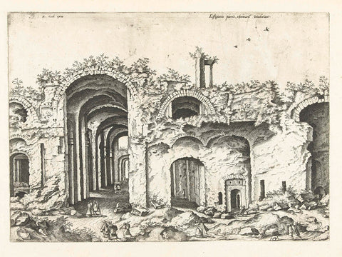 Third view of the Baths of Diocletian, John or Luke of Doetechum (attributed to), c. 1578 - c. 1600 Canvas Print