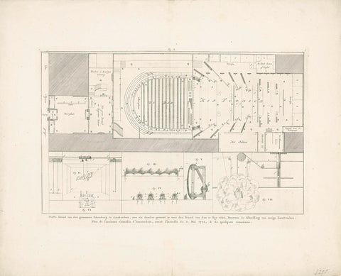 Map of the Amsterdamse Schouwburg, 1772, Nicolaas van Frankendaal (attributed to), 1774 Canvas Print