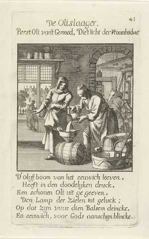 Oil butcher, Caspar Luyken, 1694 Canvas Print