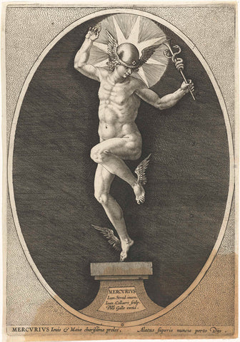 Mercurius, Jan Collaert (II), after 1585 - 1628 Canvas Print