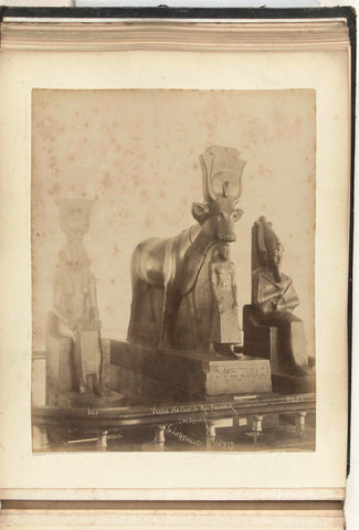 Egyptian images of isis, osiris and Hathor in a museum, anonymous, c. 1880 - c. 1900 Canvas Print