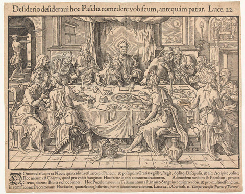 Last Supper, Monogrammist AI (16th century), 1552 Canvas Print