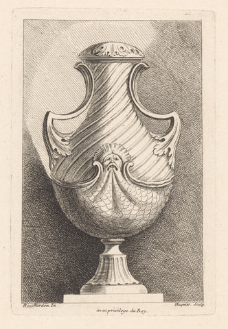 Vase with mask, Gabriel Huquier, 1729 - 1737 Canvas Print