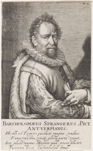 Portrait of Bartholomeus Spranger, Hendrick Hondius (I), 1610 Canvas Print