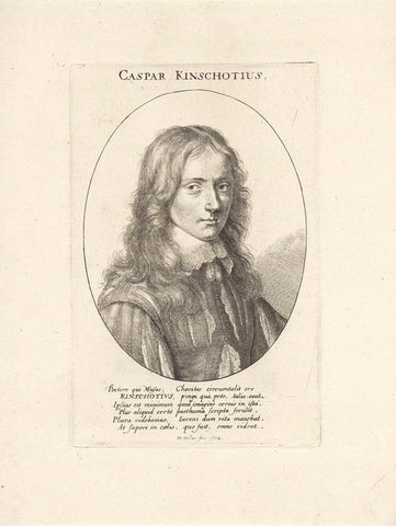 Portrait of Caspar van Kinschot, Wenceslaus Hollar, 1652 Canvas Print