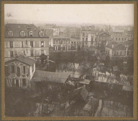 Flooded suburb of Paris seen from a window, G. Dangereux, 1910 Canvas Print