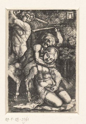 Satyr and a man fight for a woman, Albrecht Altdorfer, c. 1506 - 1538 Canvas Print