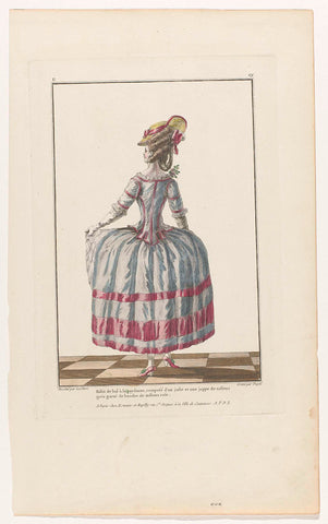 Gallerie des Modes et Costumes Français, 1779, U 119 : Habit de bal (...), Dupin, 1779 Canvas Print