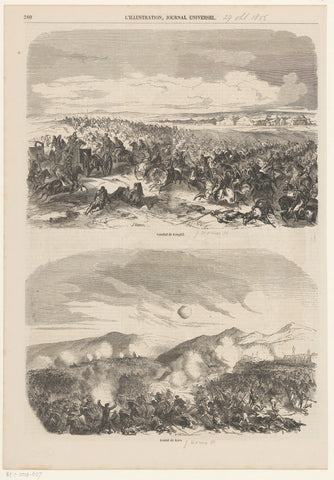 Two battles of the Crimean War, 1855, Jules Worms, 1855 Canvas Print