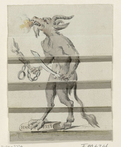 William V as devil, 1786, anonymous, 1786 Canvas Print