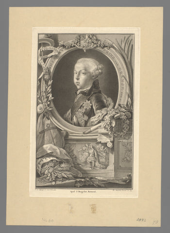 Portrait of William V, Prince of Orange-Nassau, Jacques Beauvarlet, 1765 Canvas Print