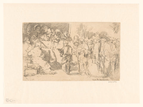 Christ disputing with the doctors: a sketch, anonymous, 1757 - 1825 Canvas Print