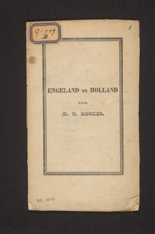 England and Holland, on the 18th of November 1831, Henri Theodore Roskes, 1831 Canvas Print