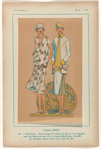 Très Parisien, 1925, No. 6, pl. 19: Créations ANNA. -FRAICHEUR, G-P. Joumard, 1925 Canvas Print