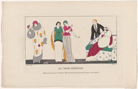 Journal des Dames et des Modes, 1 January 1913 : Le Choix difficile, Maire, 1913 Canvas Print