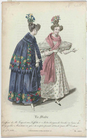 La Mode, 17 November 1832, Pl. 265 : Coiffure de M Sergent (...), Georges Jacques Gatine, 1832 Canvas Print