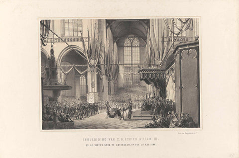 Inauguration of Z.M. King William III. In the Nieuwe Kerk in Amsterdam, on den 12.n May 1849, anonymous, 1849 Canvas Print