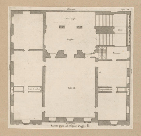 Map of the first floor of the Villa Giustiniani-Cambiaso in Genoa, Nicolaes Ryckmans, 1622 Canvas Print