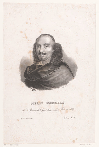 Portrait of Pierre Corneille, Bernard Romain Julien, 1830 Canvas Print