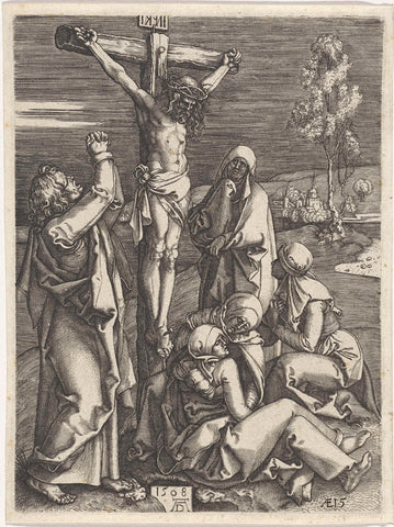 Crucifixion of Christ, Johannes Wierix, 1564 Canvas Print