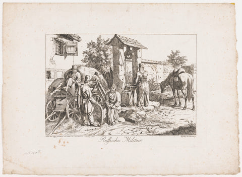 Cossacks rest at the source, Johann Christoph Erhard, 1815 Canvas Print