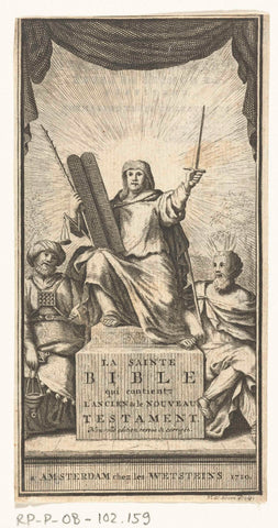 Justitia with the tablets of the law, Willem de Broen, 1710 Canvas Print