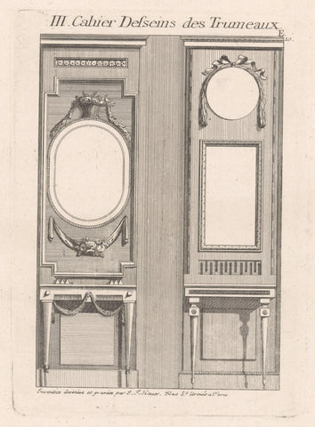 Two trumeaus with tables, Johann Thomas Hauer, 1781 Canvas Print