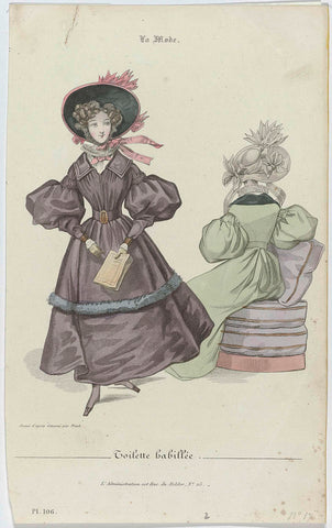 La Mode, 1830, Pl. 106: Dressed toilet, Trueb, 1830 Canvas Print