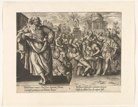 Het martelaarschap van Bartholomeus, Hendrick Goltzius, 1577 - 1582 Canvas Print