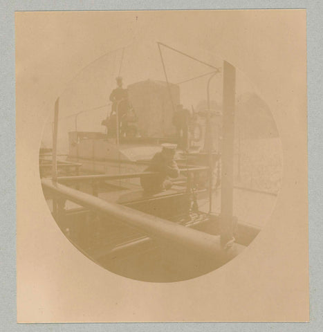 Ship's personnel on the wheel on board the Hohenzollern, Paul Güssfeldt (possibly), 1889 Canvas Print