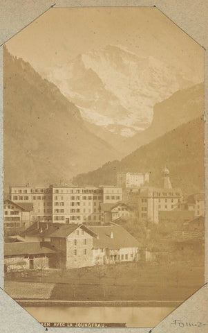 View of Interlaken with in the background the Jungfrau, anonymous, c. 1890 - c. 1900 Canvas Print